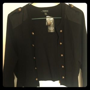 Black military cardigan